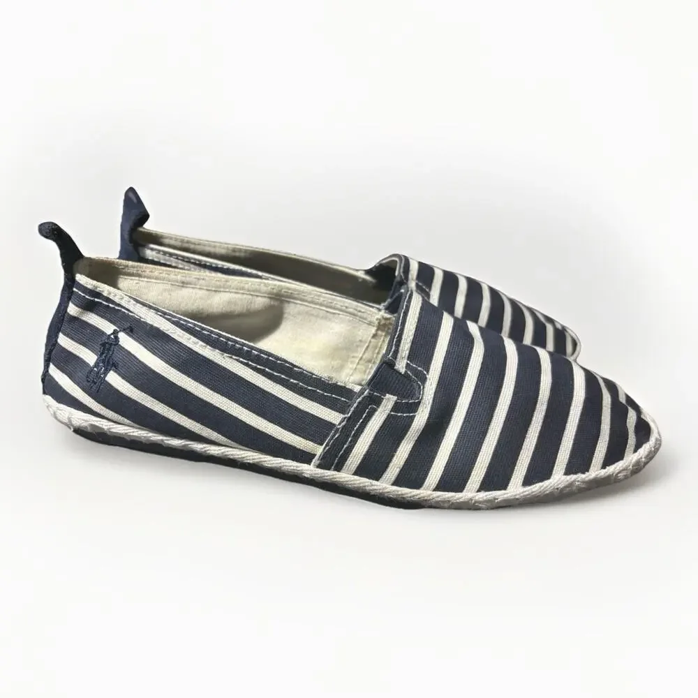 Polo Ralph Lauren Women’s Navy & White Flats Sz 7 - Coastal, Nautical, Preppy